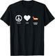 Peace Love and Wiener Dogs for Dachshund Owners T-Shirt - T-Shirt | Black