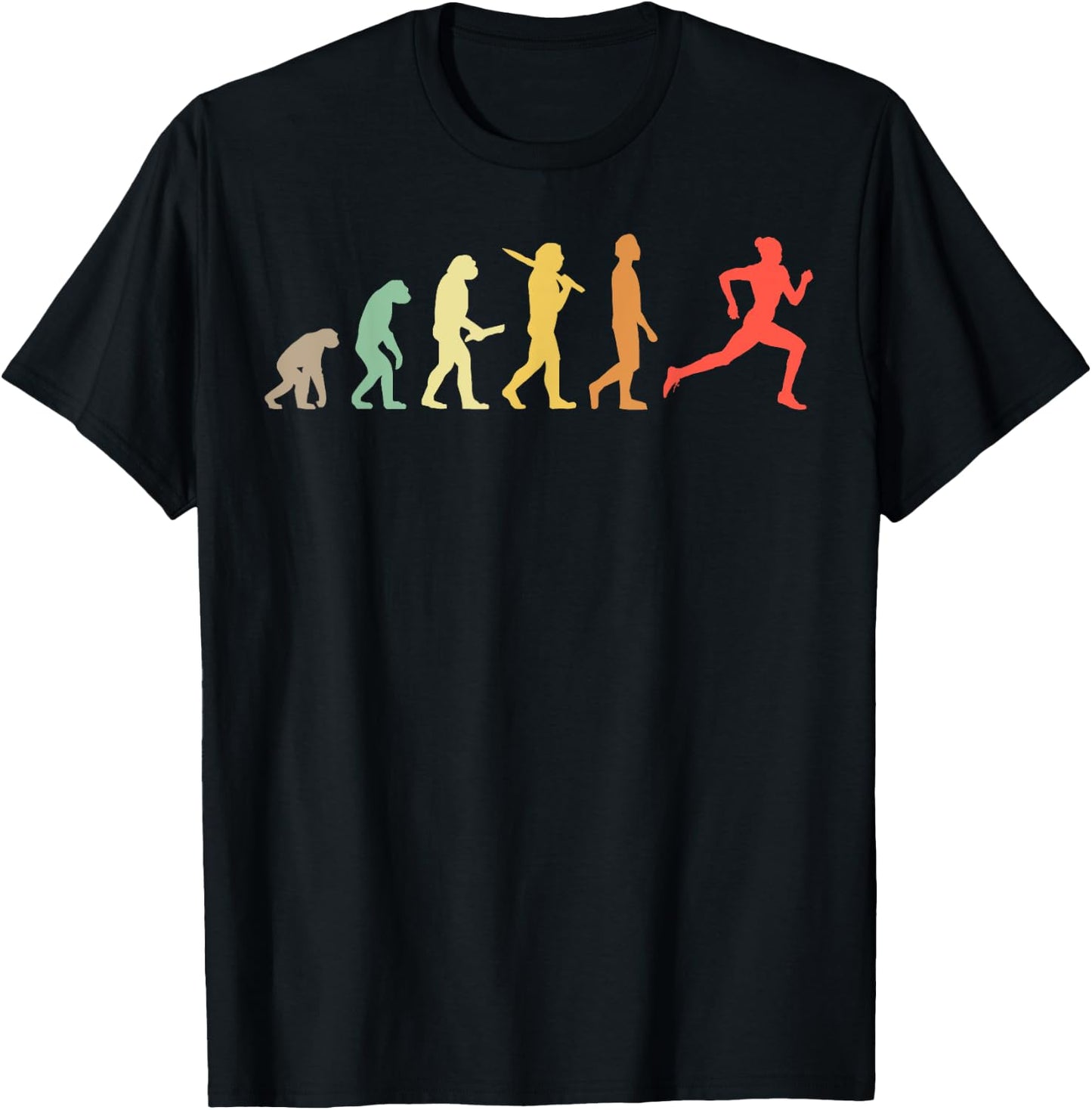 Retro Running Evolution Gift Runners & Joggers T-Shirt - T-Shirt | Black