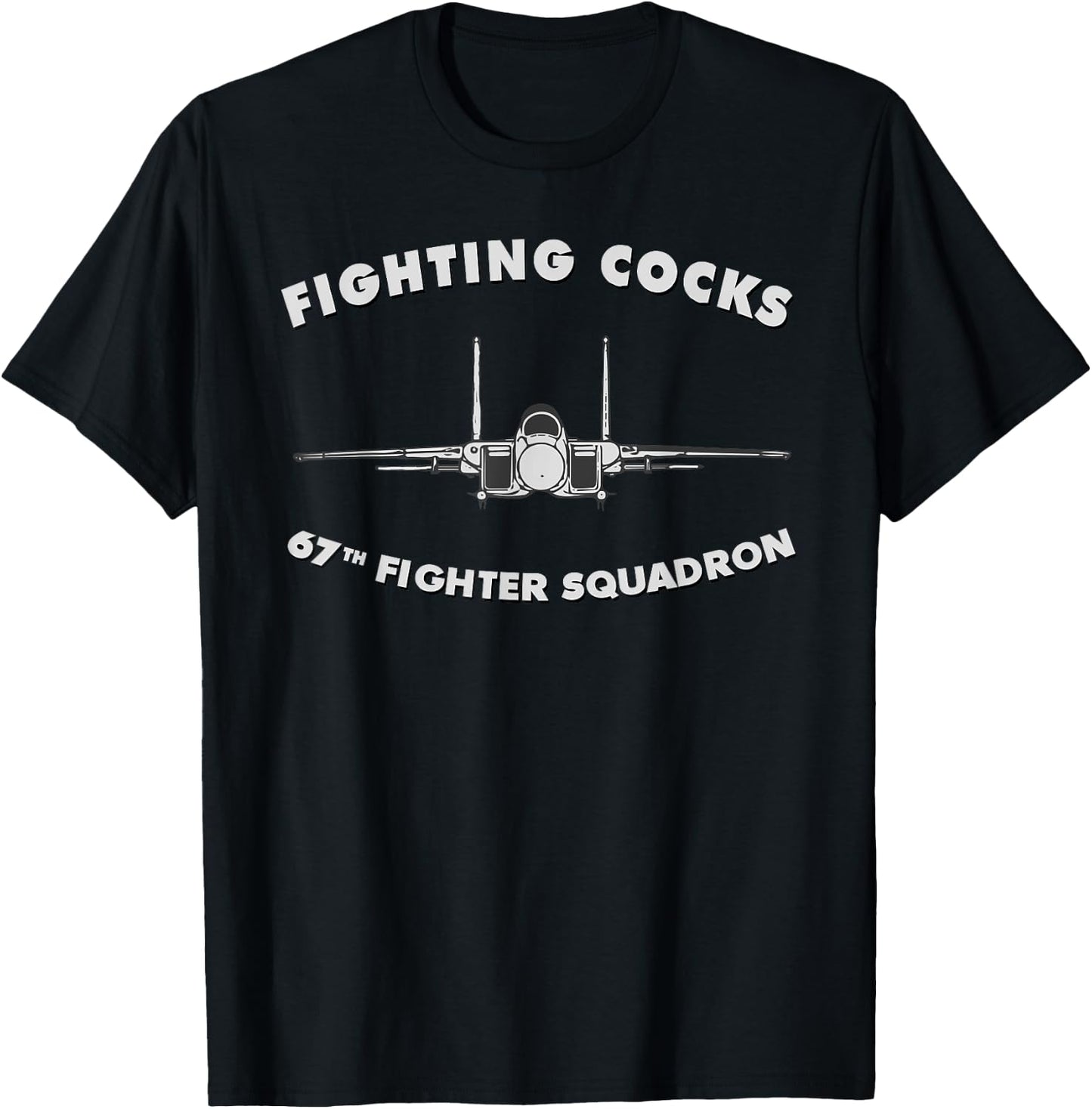 67th Fighter Squadron The Fighting Cocks F-15 Eagle T-Shirt - T-Shirt | Black
