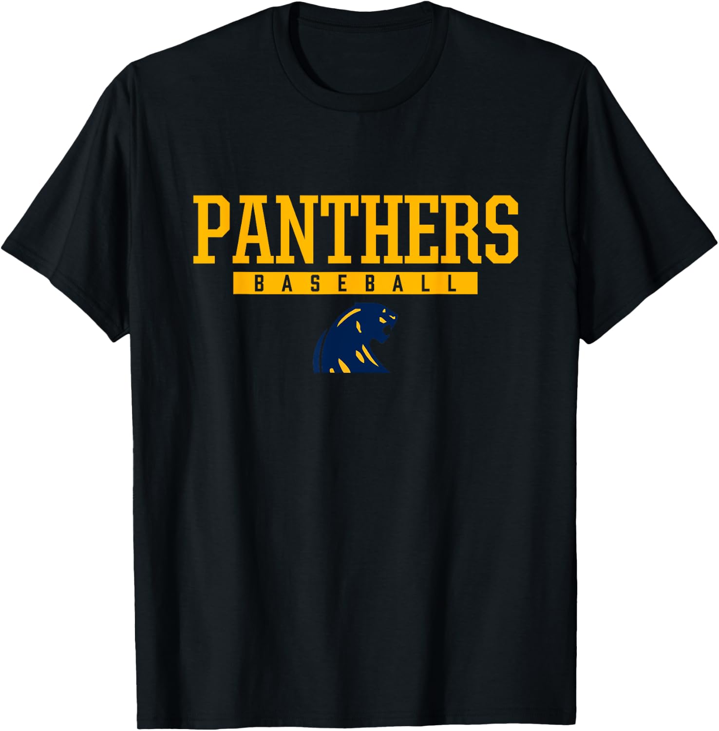 Dewitt Panthers Logo Baseball HS T-Shirt - T-Shirt | Black