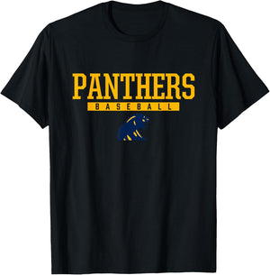 Dewitt Panthers Logo Baseball HS T-Shirt - T-Shirt | Black