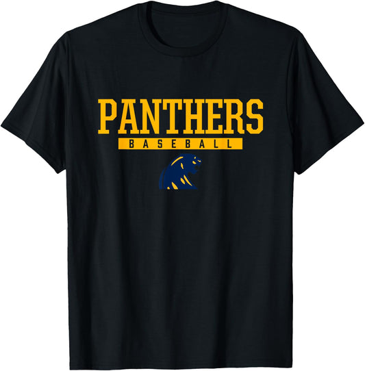 Dewitt Panthers Logo Baseball HS T-Shirt - T-Shirt | Black