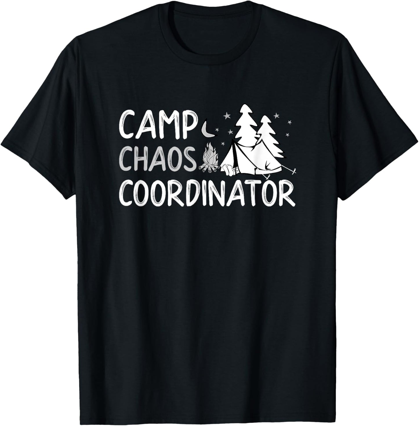 Camp Chaos Coordinator Summer Director Counselor Women Girls Kids T-Shirt - T-Shirt | Black