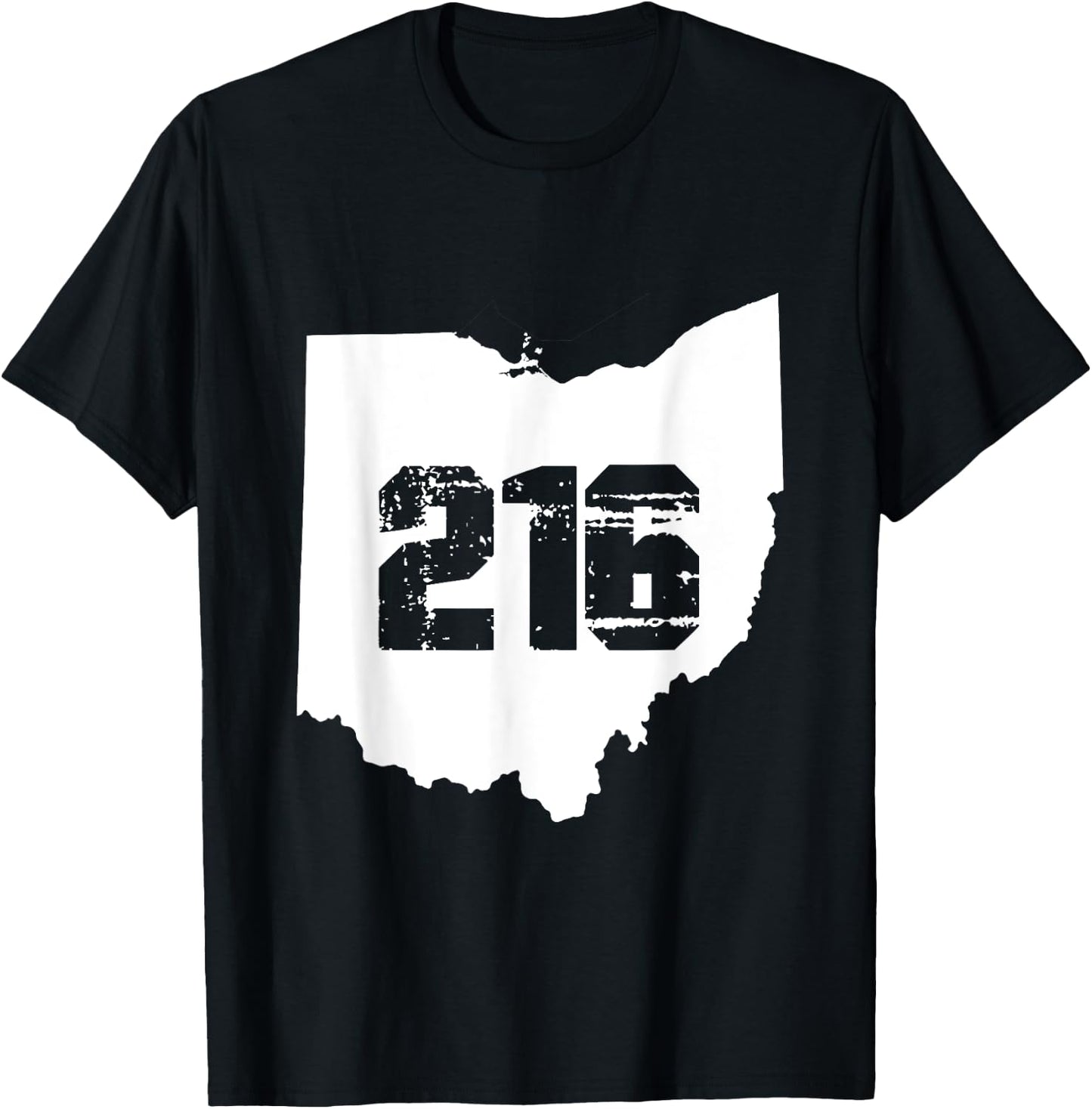 Cleveland Ohio 216 Area Code Number T-Shirt - T-Shirt | Black