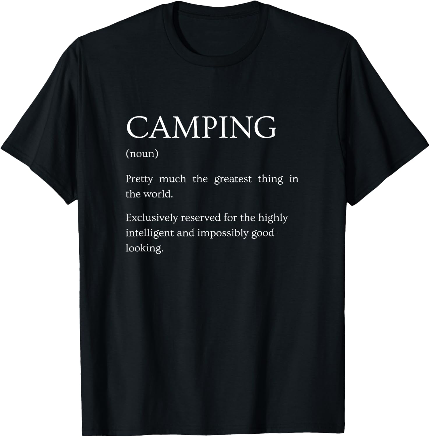 Camping Definition - Funny Sarcastic Camping Explanation T-Shirt - T-Shirt | Black