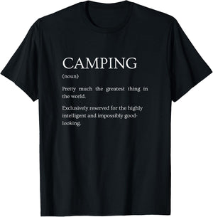 Camping Definition - Funny Sarcastic Camping Explanation T-Shirt - T-Shirt | Black