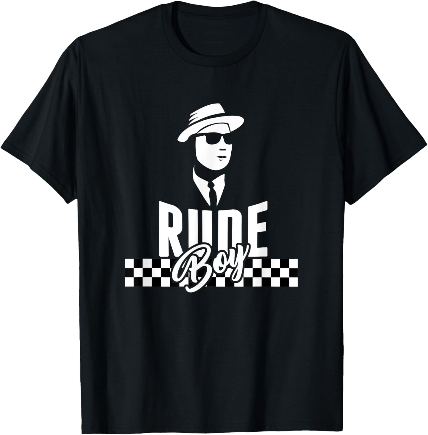 Ska Rude Boy Reggae Two Tone checkered music | gift T-Shirt - T-Shirt | Black