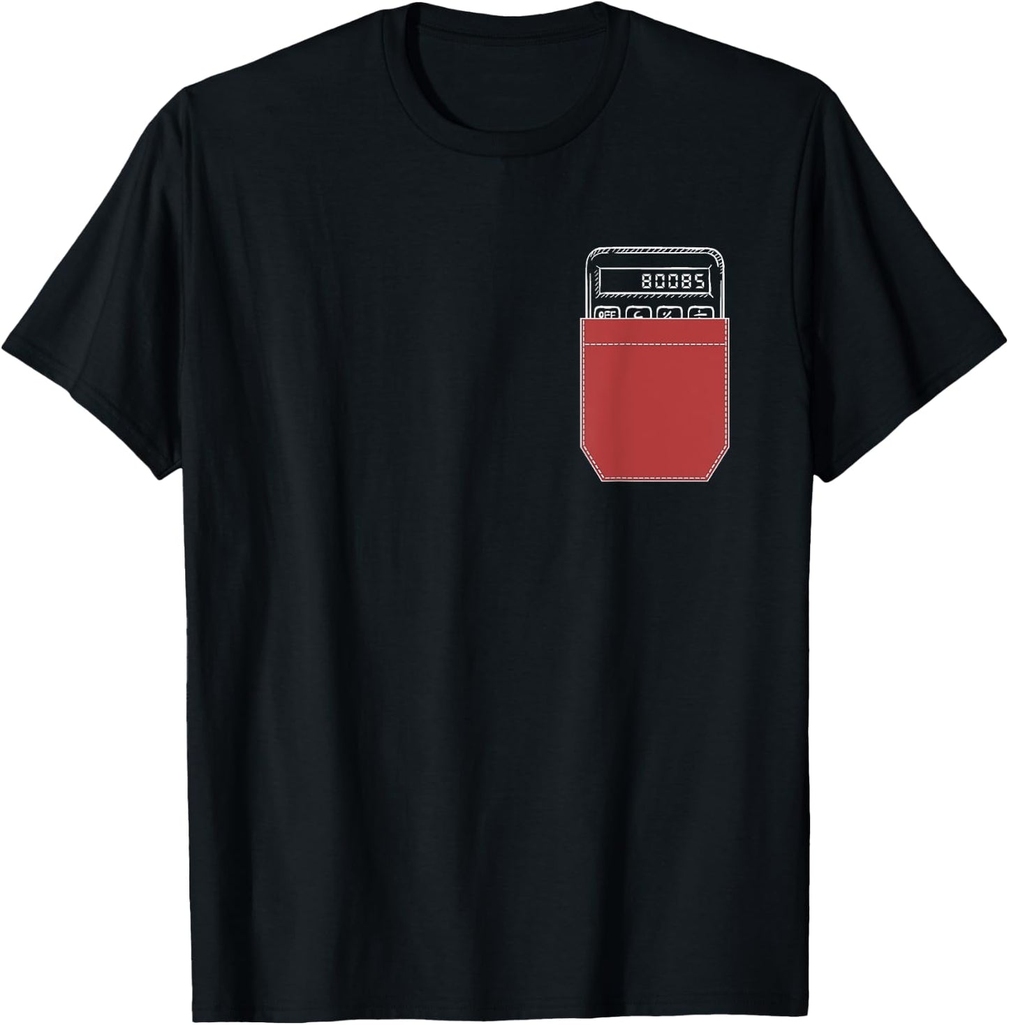 Pocket Calculator 80085 Funny Retro T-Shirt - T-Shirt | Black
