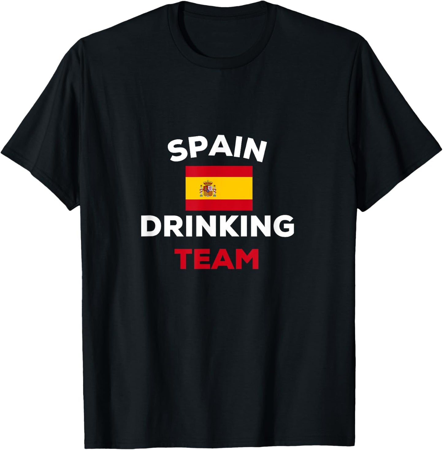 Spain Spanish Drinking Team Beer Flag Country Alcohol Party T-Shirt - T-Shirt | Black