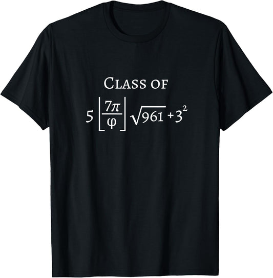 Class of 2024 Grad Math Geek Funny Pi Senior Graduation T-Shirt - T-Shirt | Black