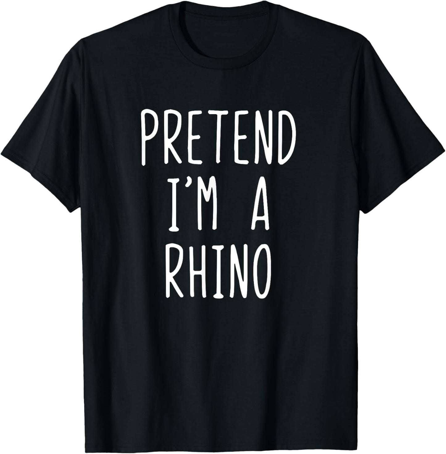 Pretend I'm A Rhino Costume Halloween Lazy Easy Rhinoceros T-Shirt - T-Shirt | Black