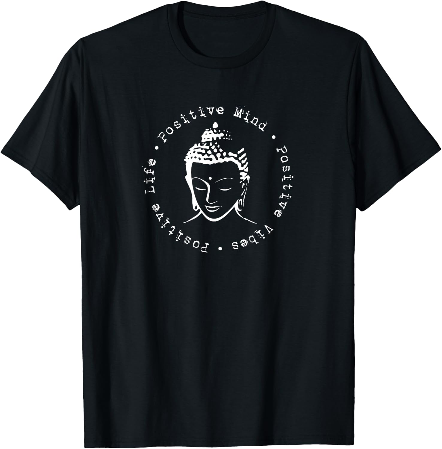 Positive Mindset Meditation Mindfulness Buddha Wisdom Quote T-Shirt - T-Shirt | Black