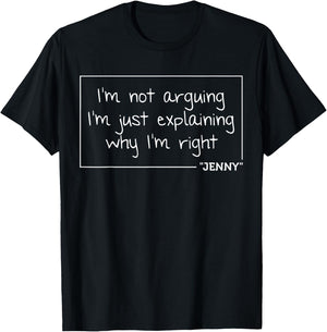 JENNY Quote Personalized Name Funny Birthday Gift T-Shirt - T-Shirt | Black