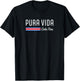Pura Vida Costa Rica with Costa Rica Flag Colors Pura Vida T-Shirt - T-Shirt | Black