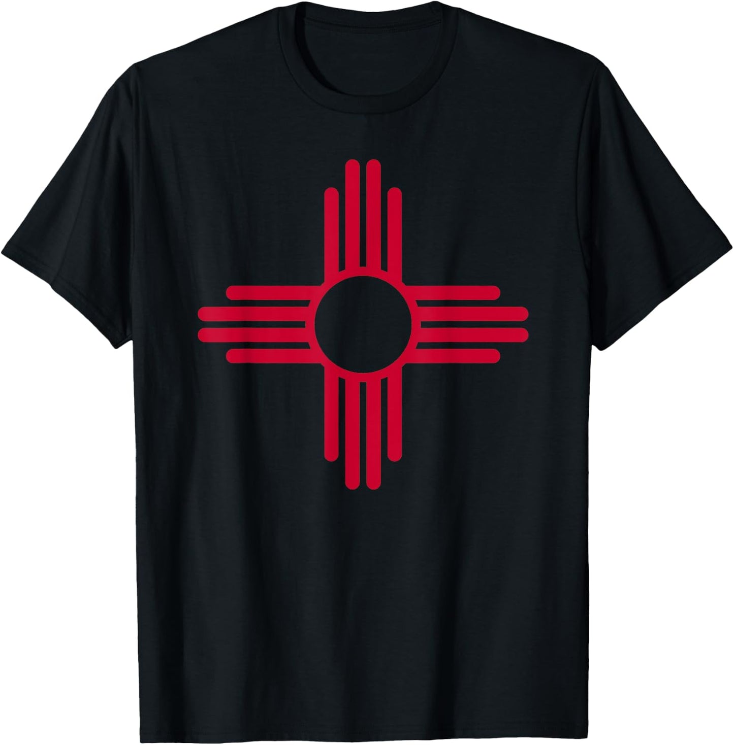 Red & Yellow Zia Sun Shirt Retro New Mexico Flag Shirt T-Shirt - T-Shirt | Black