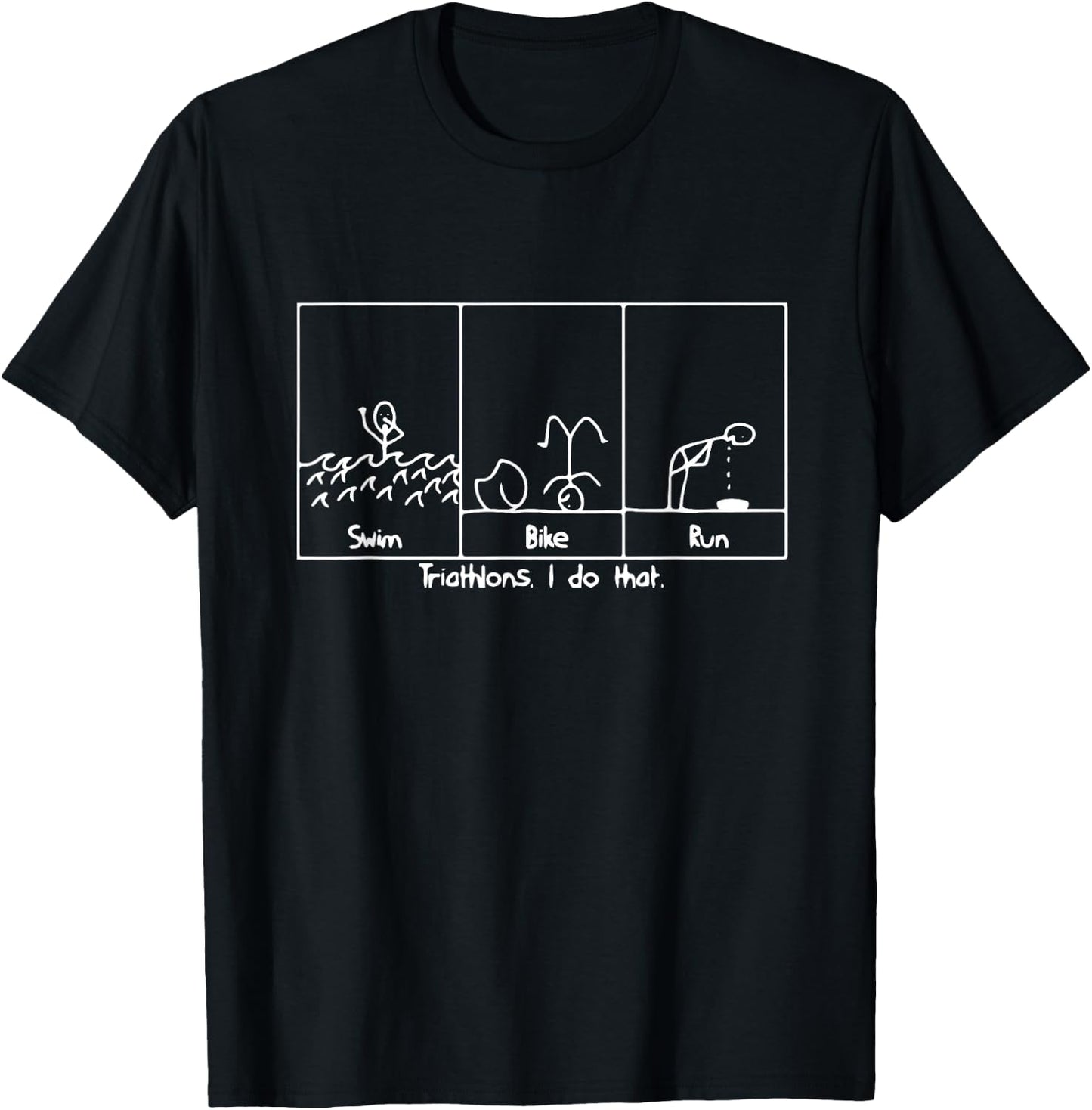 FUNNY GREAT TRIATHLON TRI Triathlete Swim Bike Run T-Shirt - T-Shirt | Black