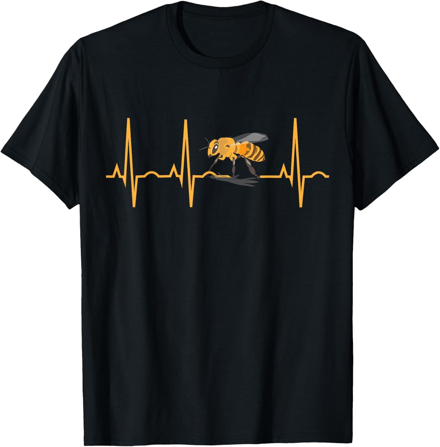 Bee Lover Gifts - Honeybee Heartbeat Men Women Kids T-Shirt - T-Shirt | Black