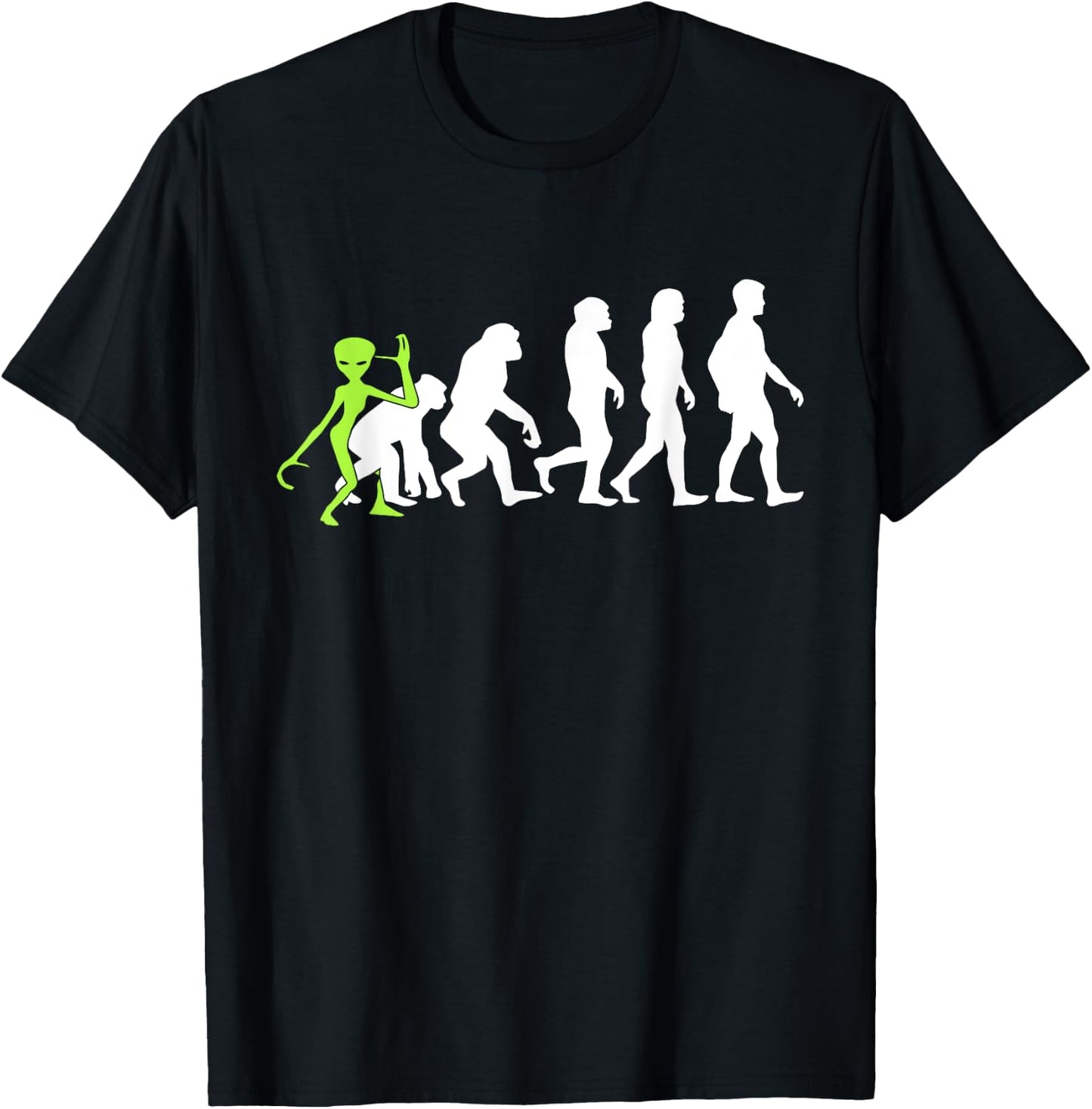 ALIENATIONS: Human Evolution Alien Graphic T-Shirt - T-Shirt | Black