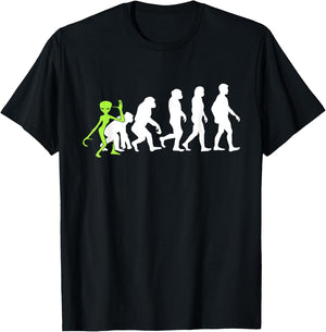 ALIENATIONS: Human Evolution Alien Graphic T-Shirt - T-Shirt | Black