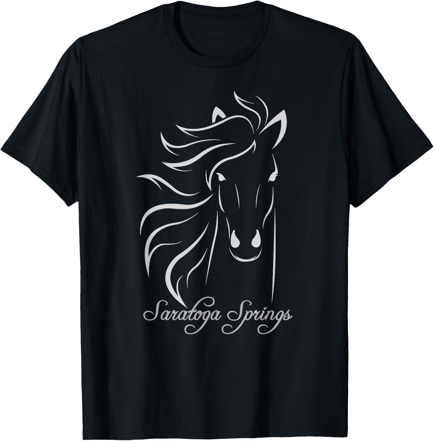 Saratoga Springs Upstate New York Horse T-Shirt - T-Shirt | Black