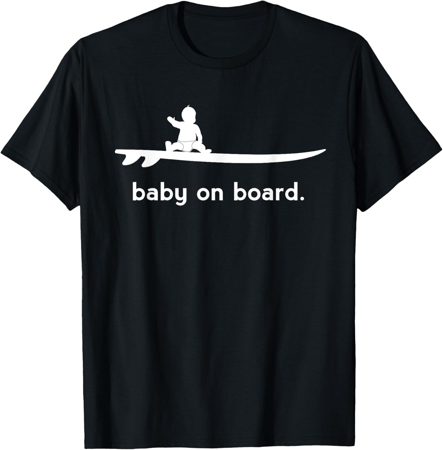 Baby on Surfboard Board Surfer Baby T-Shirt - T-Shirt | Black