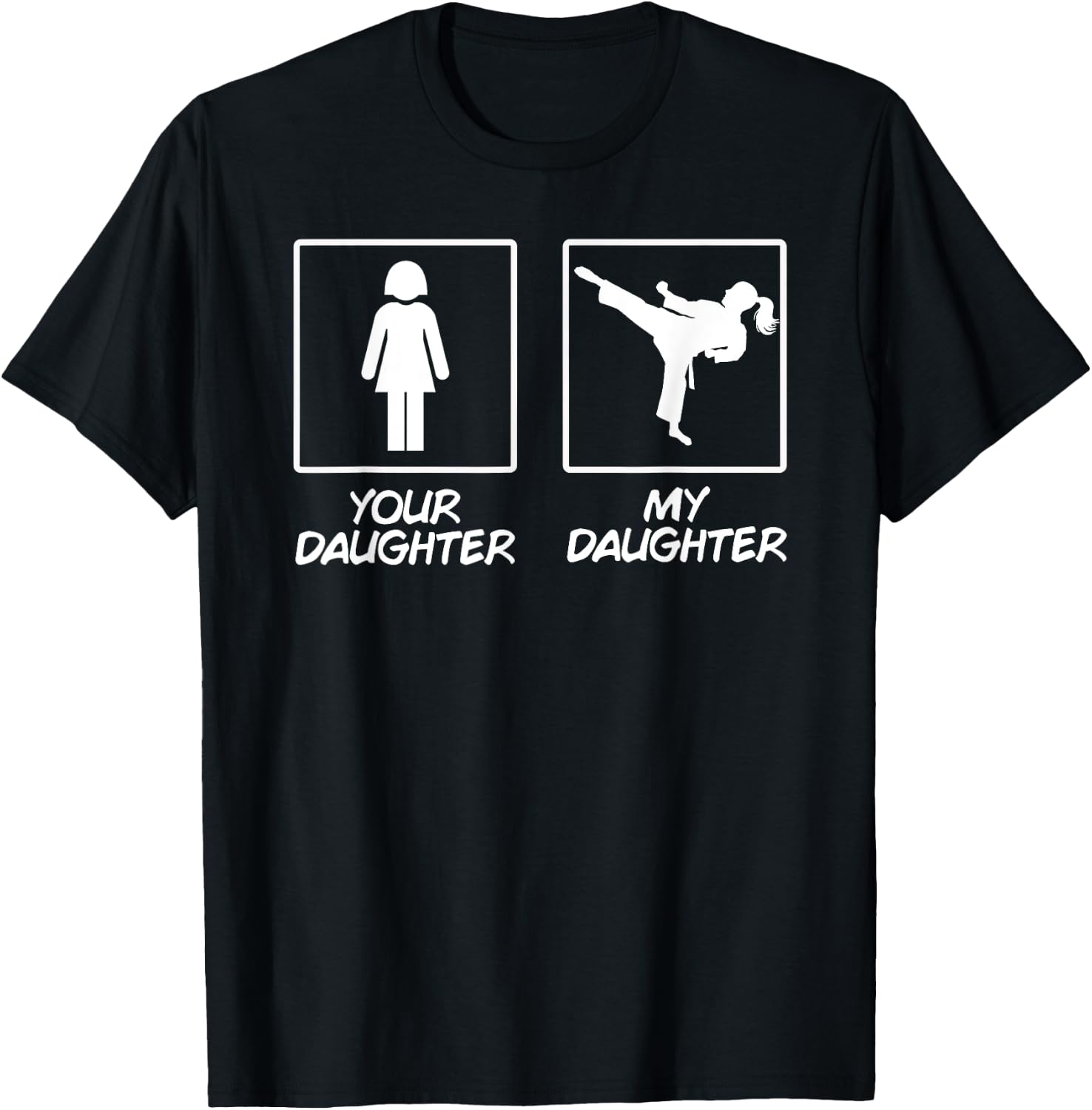 Funny Karate Mom Martial Arts Daughter Black Belt T-Shirt - T-Shirt | Black