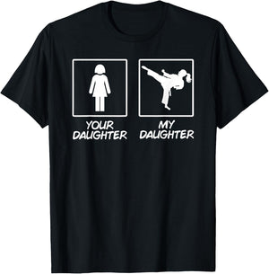 Funny Karate Mom Martial Arts Daughter Black Belt T-Shirt - T-Shirt | Black