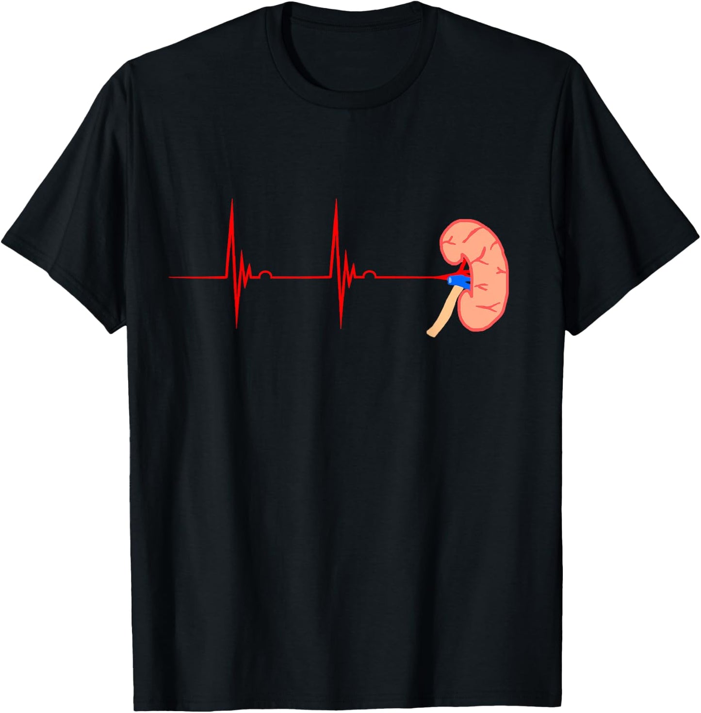 Kidney Donate Heartbeat Kidney Support Kidney Donation T-Shirt - T-Shirt | Black