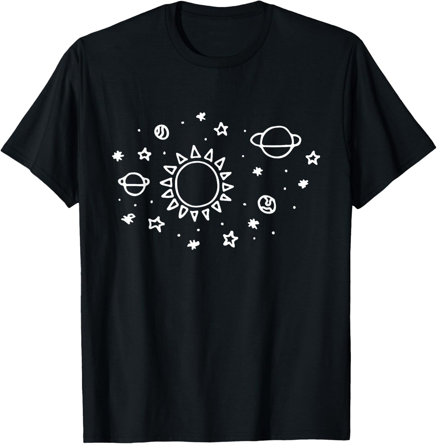 Minimalist Graphic Astronomy Solar System T-Shirt - T-Shirt | Black