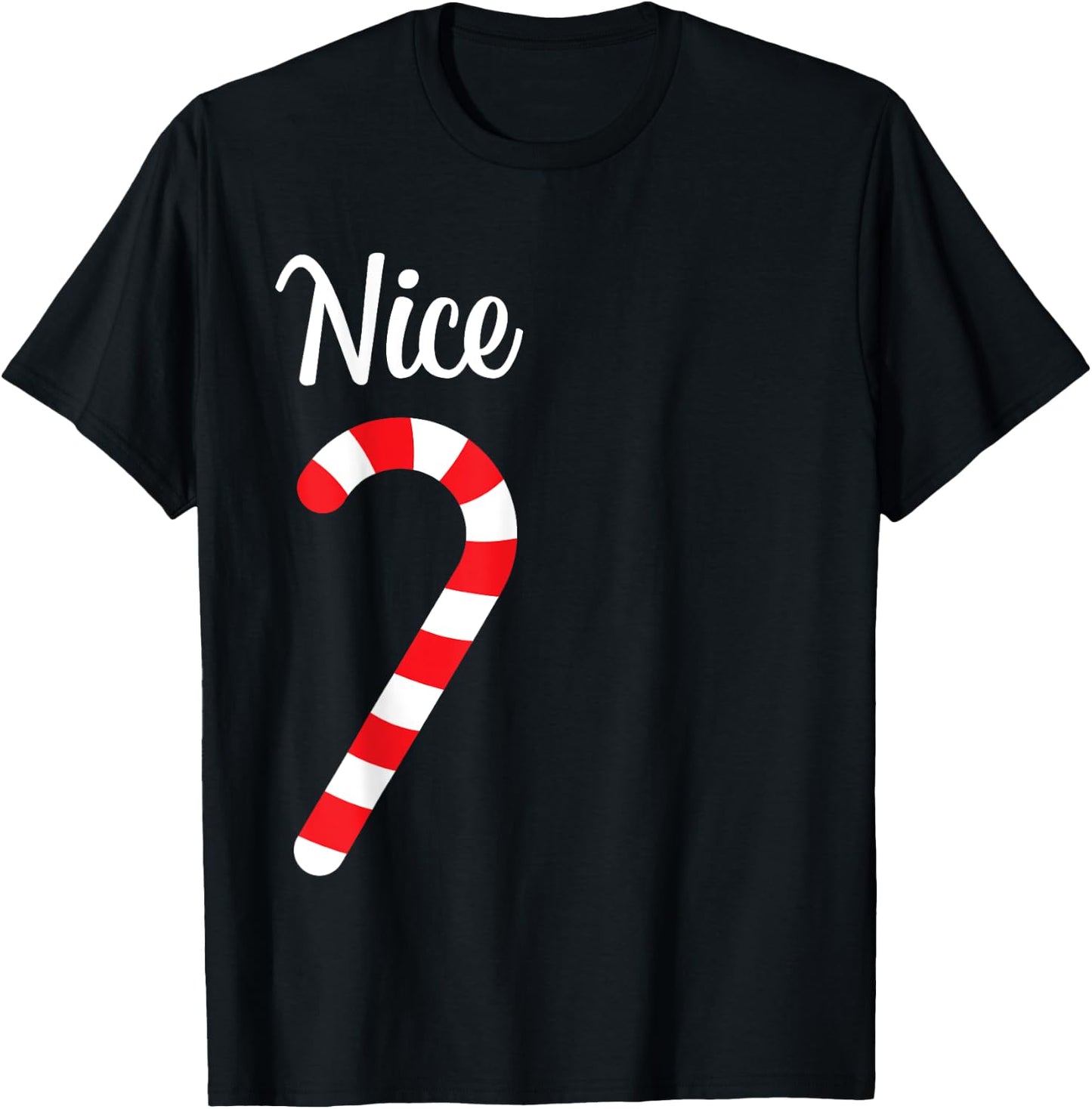 Matching Naughty and Nice Couples Christmas Pajamas T-Shirt - T-Shirt | Black