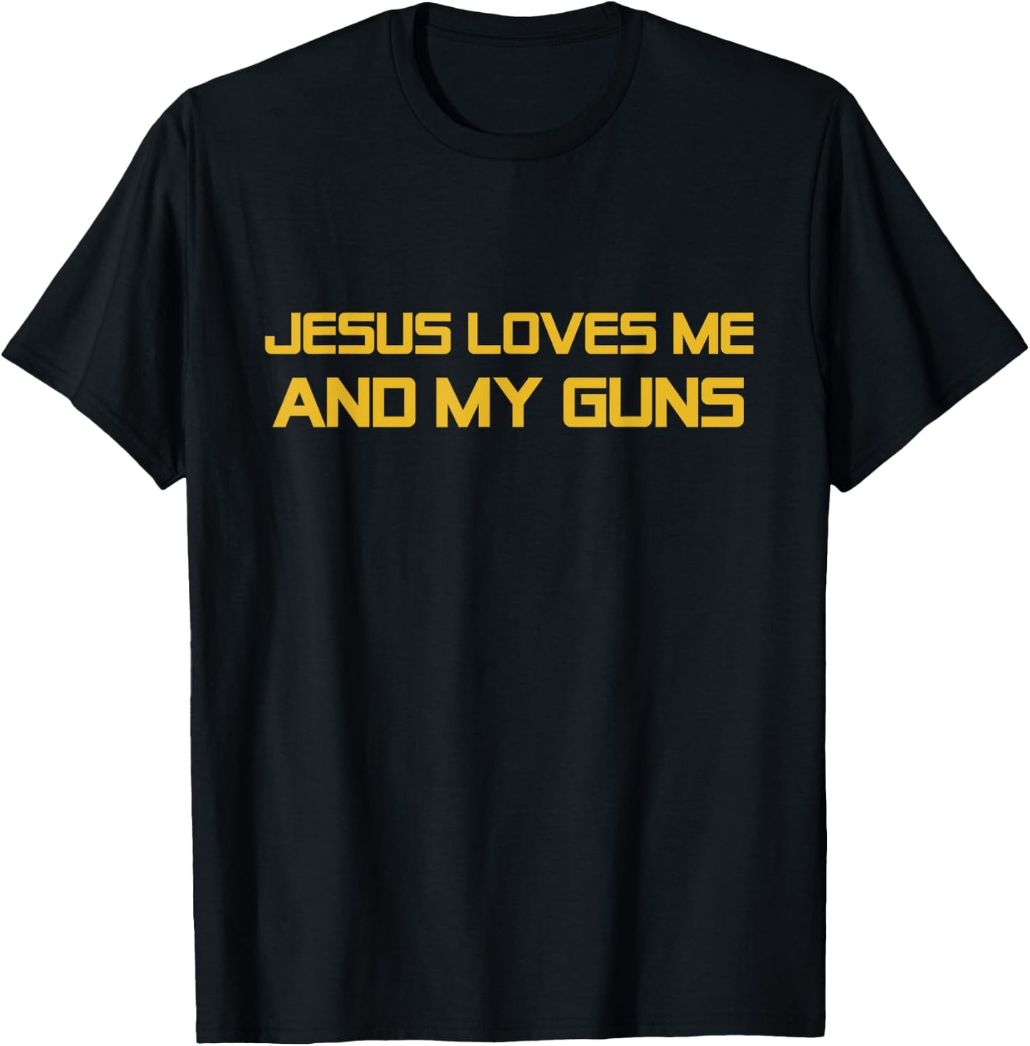 Patriotic 2nd Amendment Christ - Jesus Loves Me and My Guns T-Shirt - T-Shirt | Black
