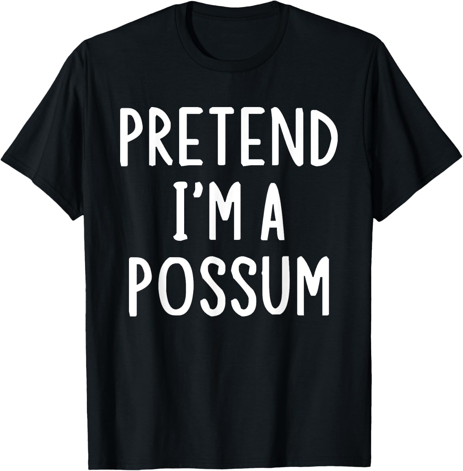Pretend I'm A Possum Lazy Easy Halloween Matching Costume T-Shirt - T-Shirt | Black