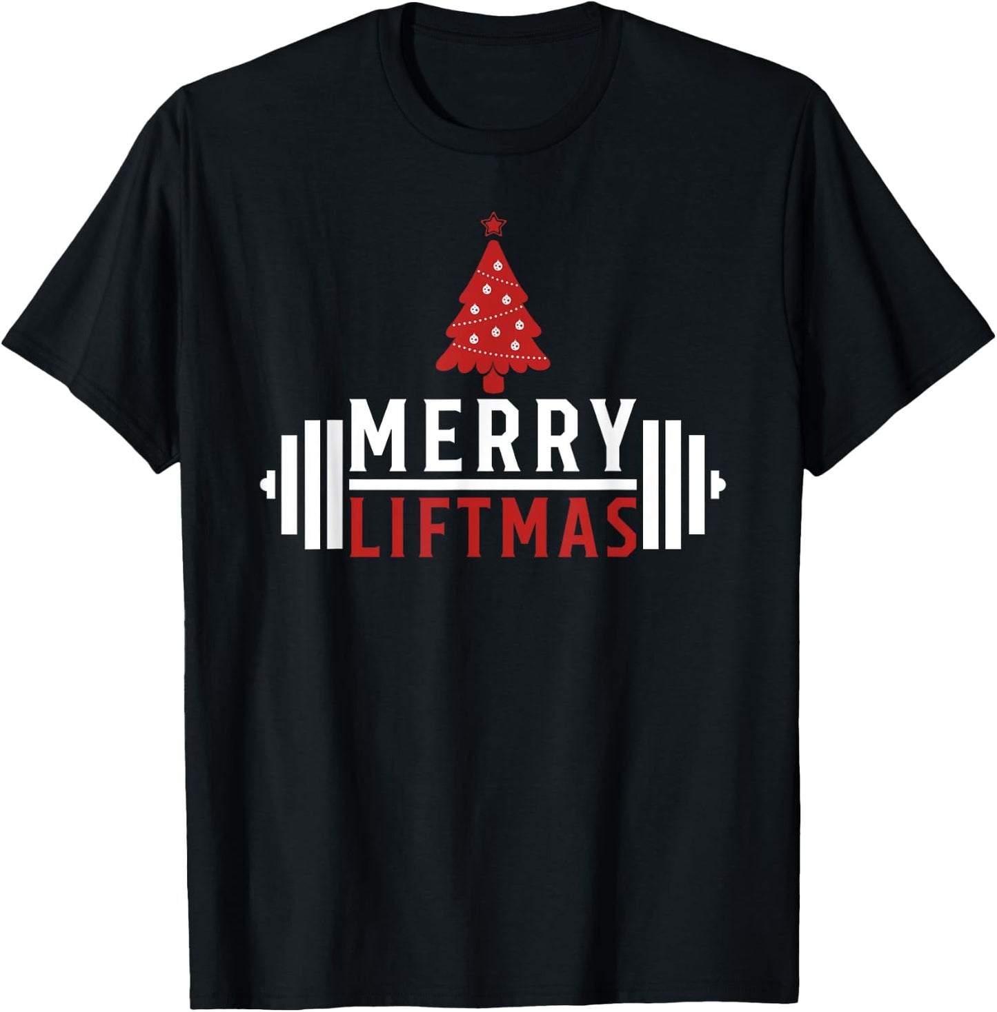 Funny Weightlifting - Weight Lifters Merry Liftmas Christmas T-Shirt - T-Shirt | Black