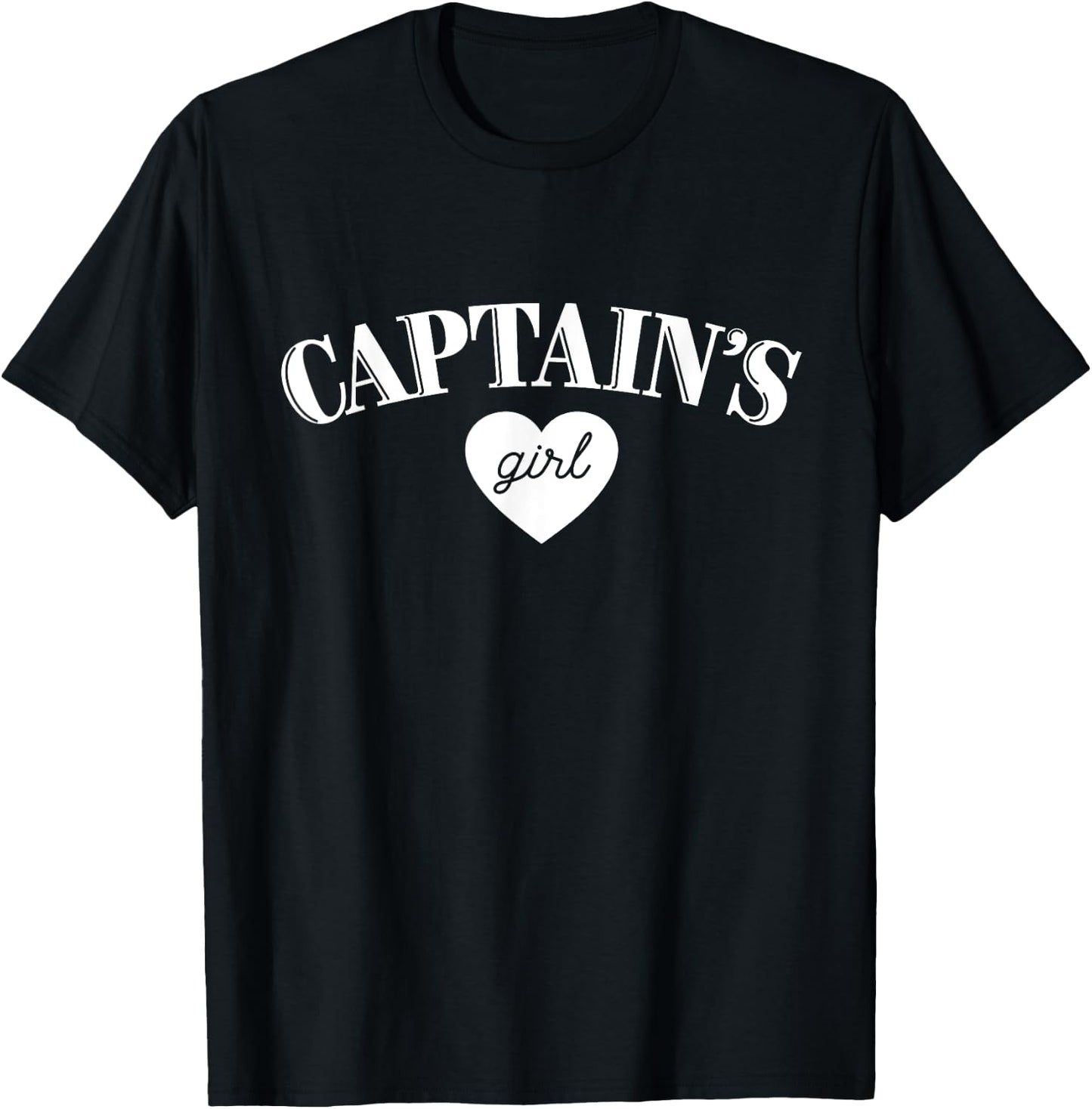 Captains Girl T Shirt Cute Boat Military Pilot Team Wife T-Shirt - T-Shirt | Black
