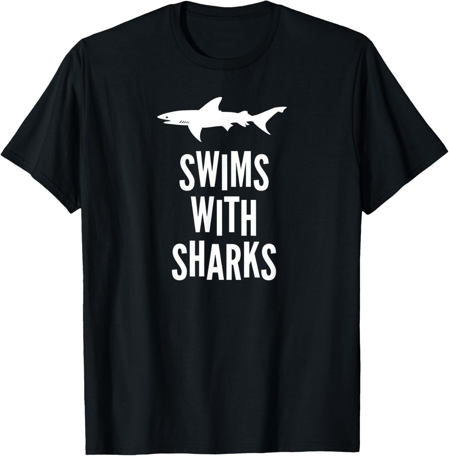 Swims With Sharks T-Shirt - T-Shirt | Black