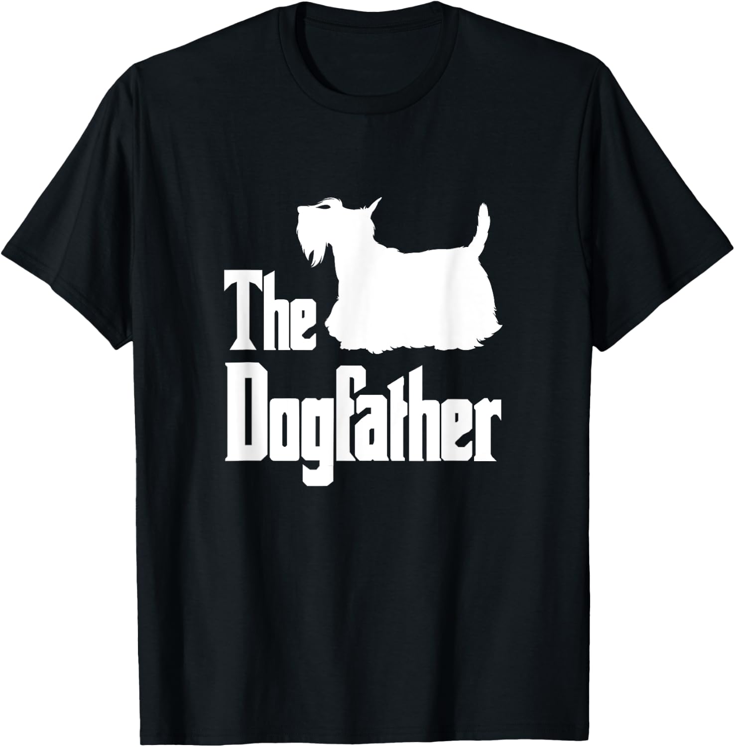 The Dogfather , Scottish Terrier silhouette, dog gift T-Shirt - T-Shirt | Black