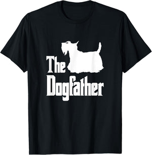 The Dogfather , Scottish Terrier silhouette, dog gift T-Shirt - T-Shirt | Black