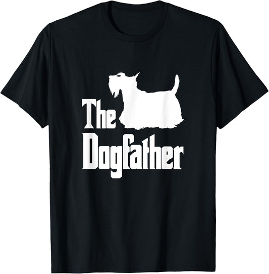 The Dogfather , Scottish Terrier silhouette, dog gift T-Shirt - T-Shirt | Black