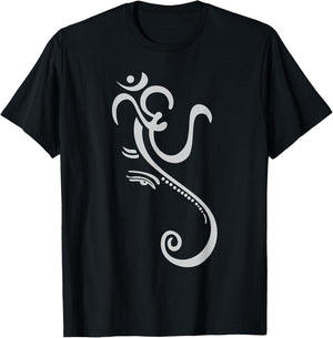 Ganesha Yoga -Adults Black Yoga Meditation Small T-Shirt - T-Shirt | Black