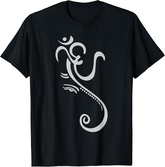 Ganesha Yoga -Adults Black Yoga Meditation Small T-Shirt - T-Shirt | Black