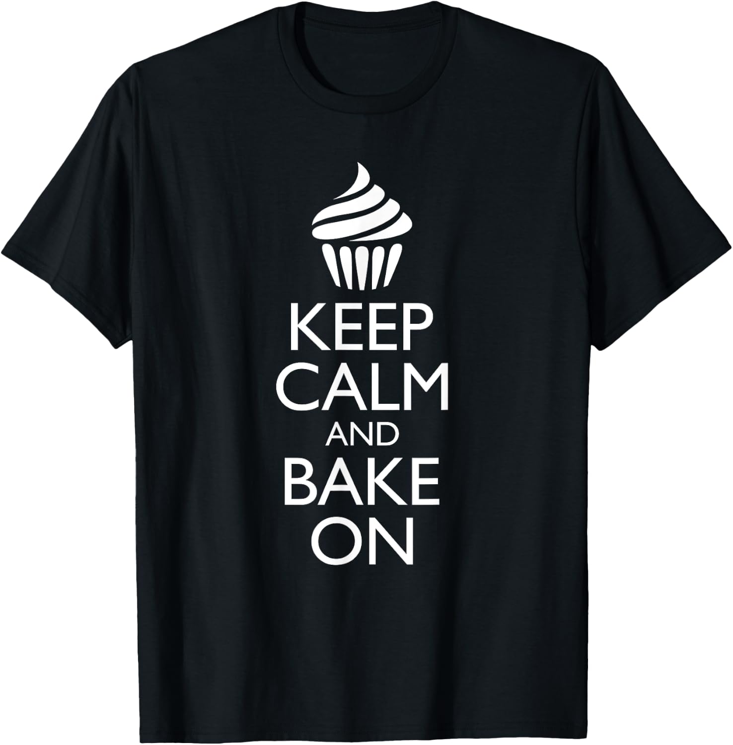Keep Calm and Bake On Shirt with Cupcake T-Shirt - T-Shirt | Black