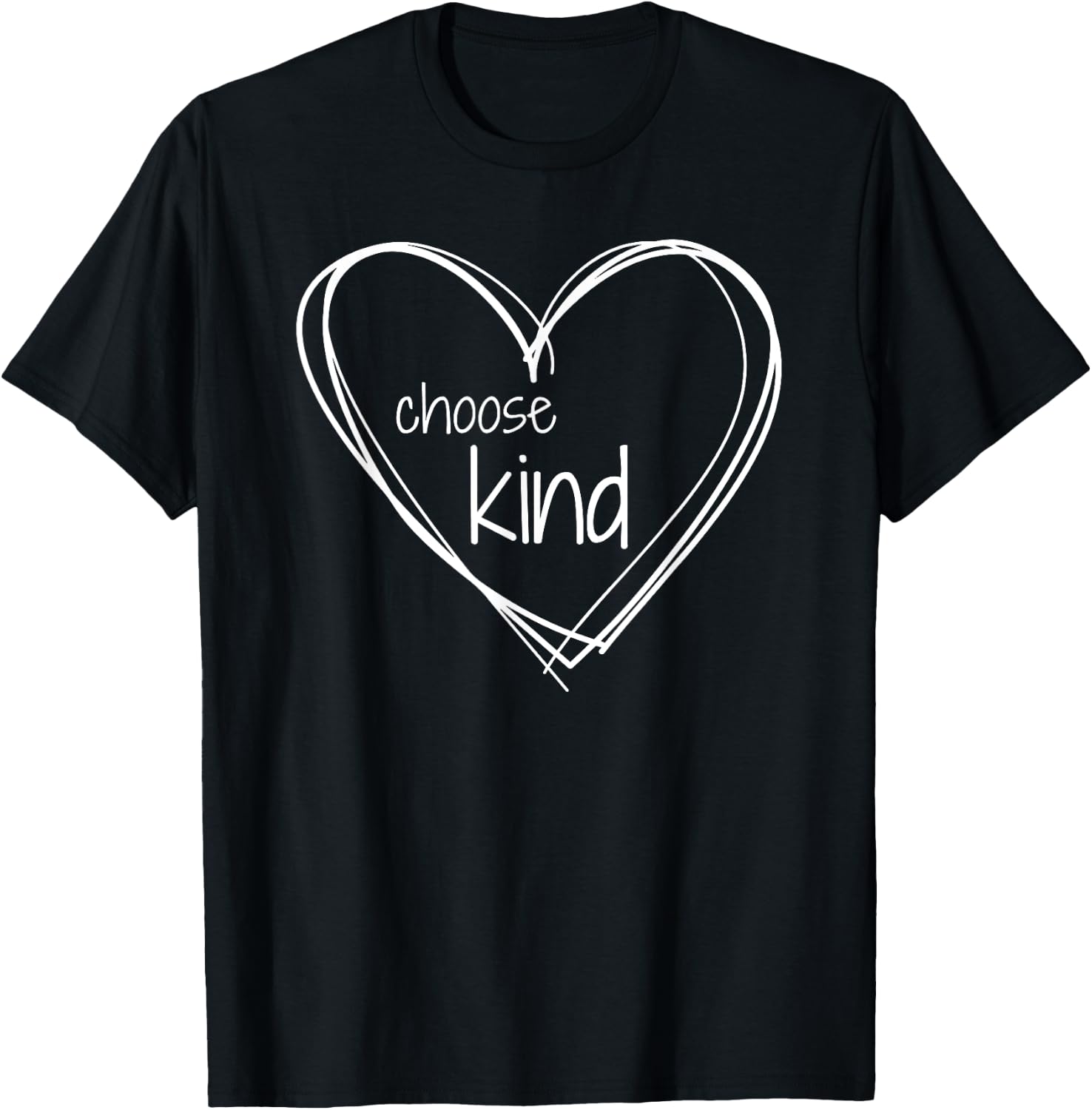 Choose Kind Anti-Bullying (with White Hearts) T-Shirt - T-Shirt | Black