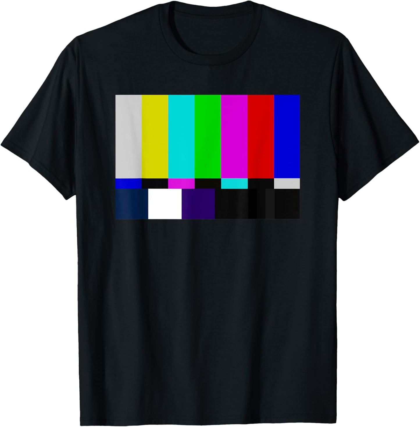 No TV Signal Television Screen Color Bars Test Cool Pattern T-Shirt - T-Shirt | Black