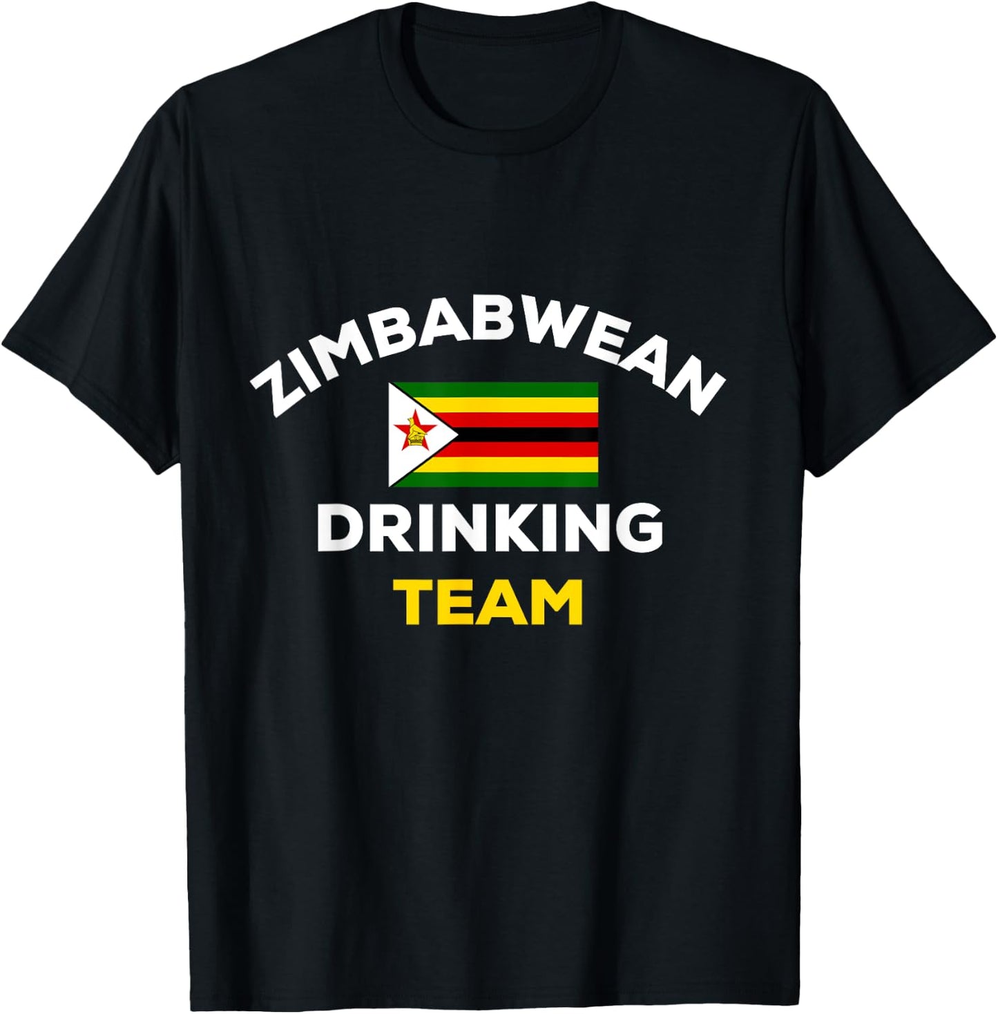 Zimbabwe Zimbabwean Drinking Team Funny Beer Flag Party T-Shirt - T-Shirt | Black
