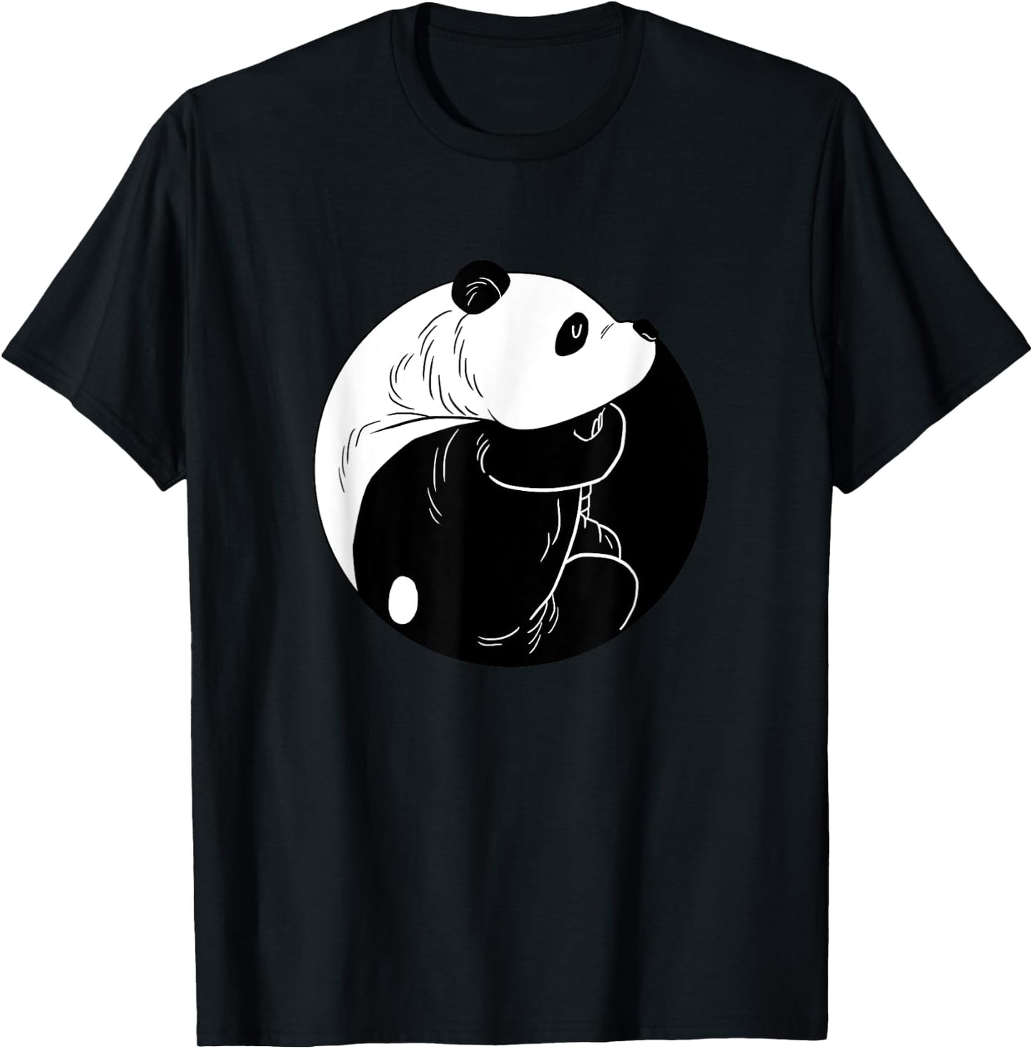 Panda Yin Yang Funny Harmony Balance Humor Animal Puns Gift T-Shirt - T-Shirt | Black