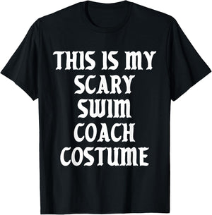 Scary Swim Coach Costume Trainer Sports Halloween Spooky T-Shirt - T-Shirt | Black