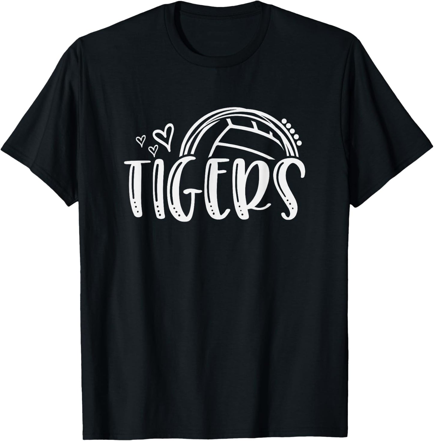 Volleyball Tigers School Sports Fan Team Spirit T-Shirt - T-Shirt | Black