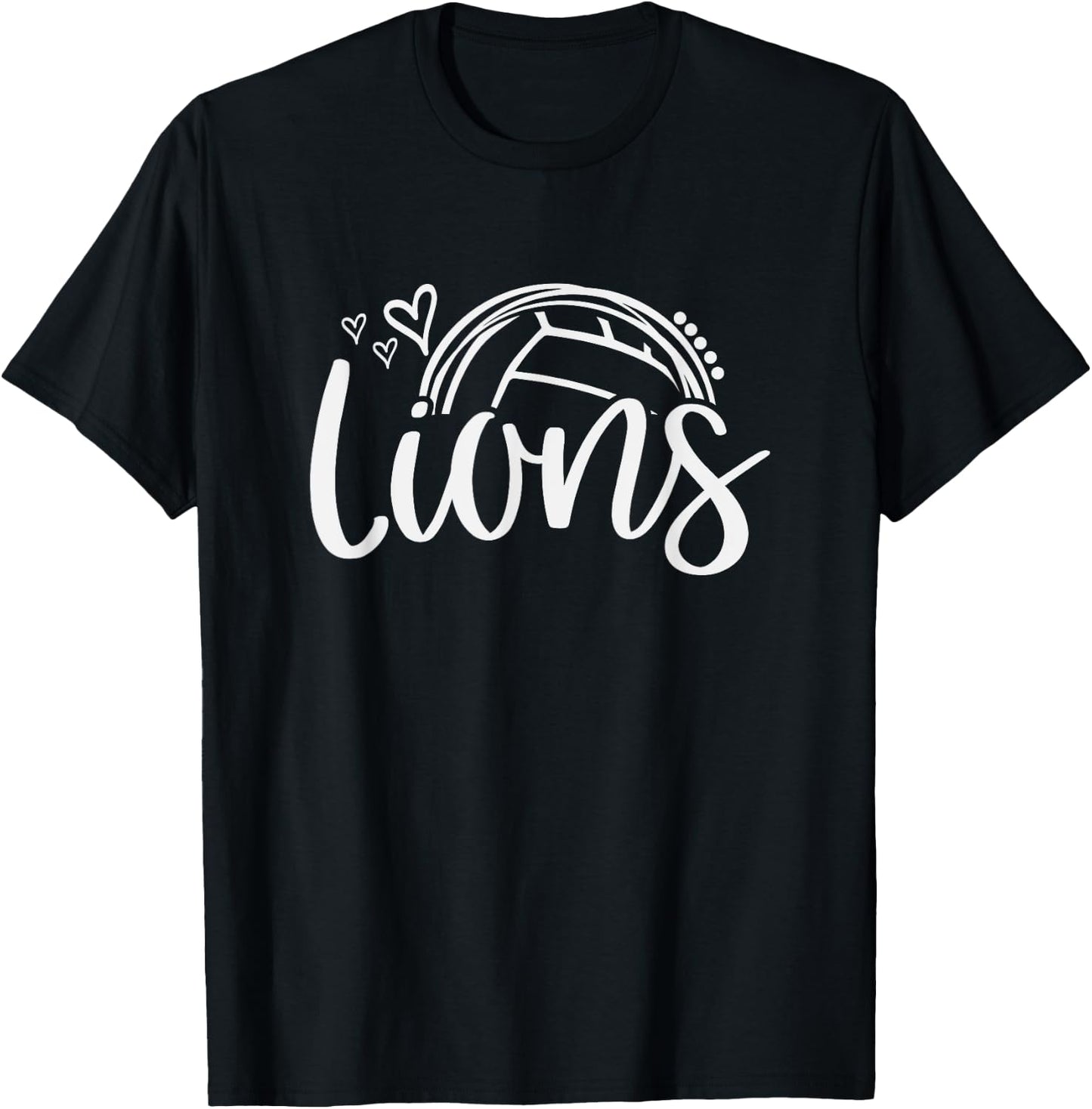Volleyball Lions School Sports Fan Team Spirit T-Shirt - T-Shirt | Black