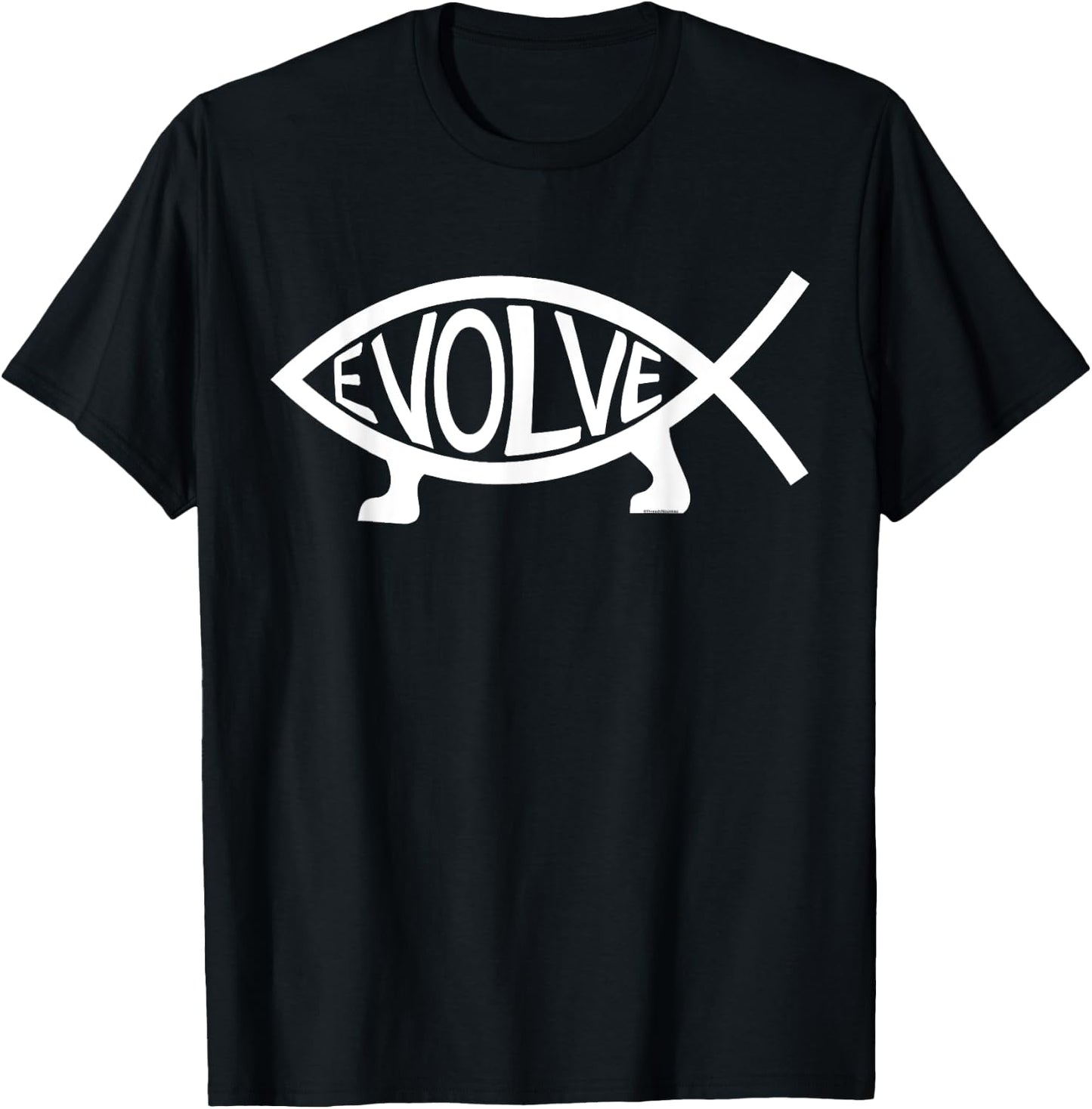 Evolve Atheist Fish Symbol T-Shirt - T-Shirt | Black