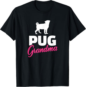 Pug Grandma T-Shirt - T-Shirt | Black
